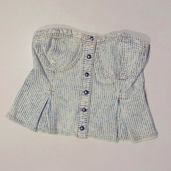Anthropologie Denim corset top - Picture 7 of 9